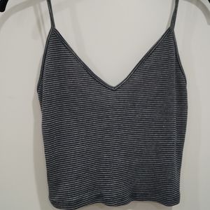 brandy Melville blue and grey striped v-neck tank
